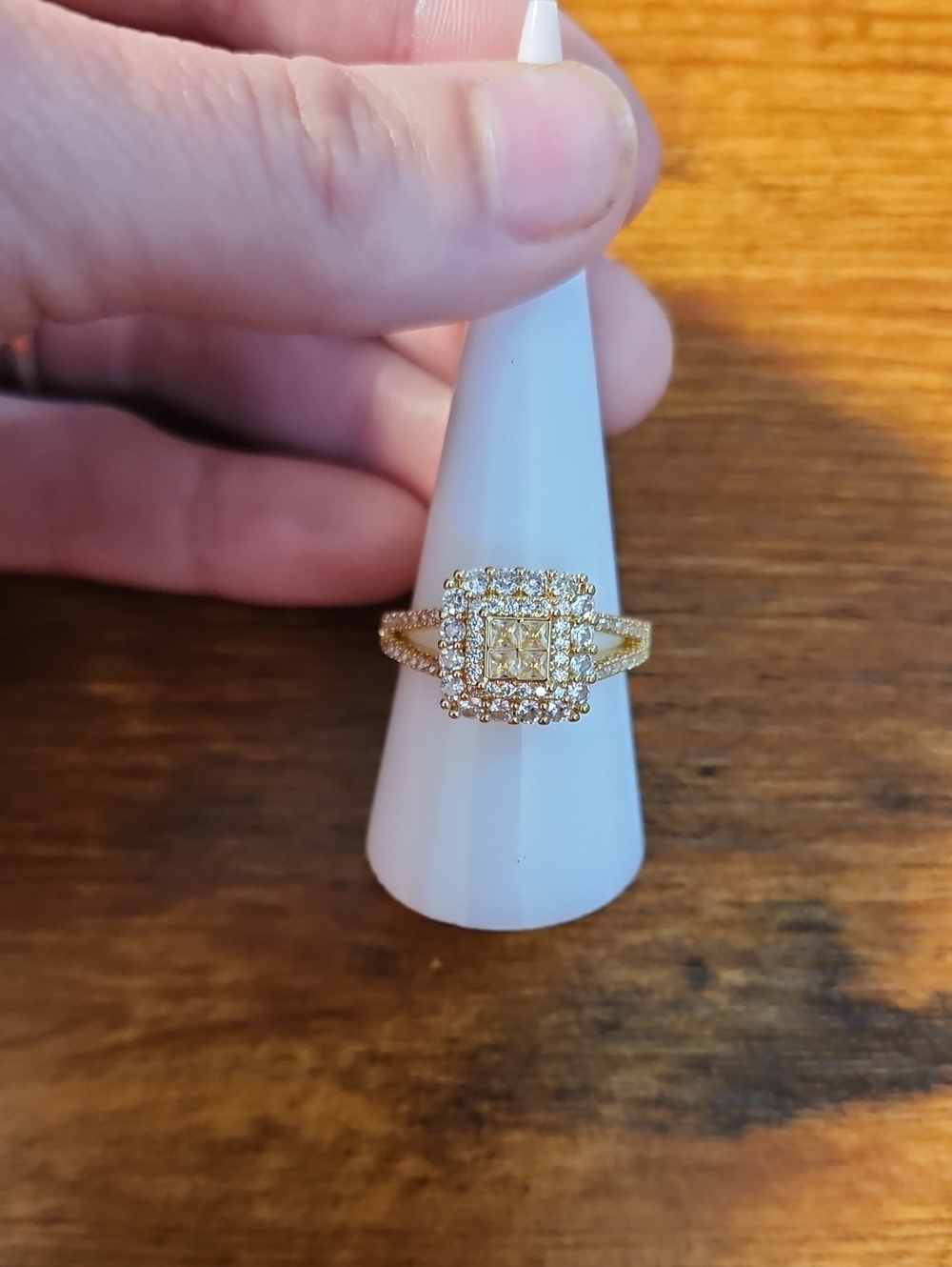 1pc Fashion Cubic Zirconia Ring, Wedding, Engagement Valentine's Day Gift For